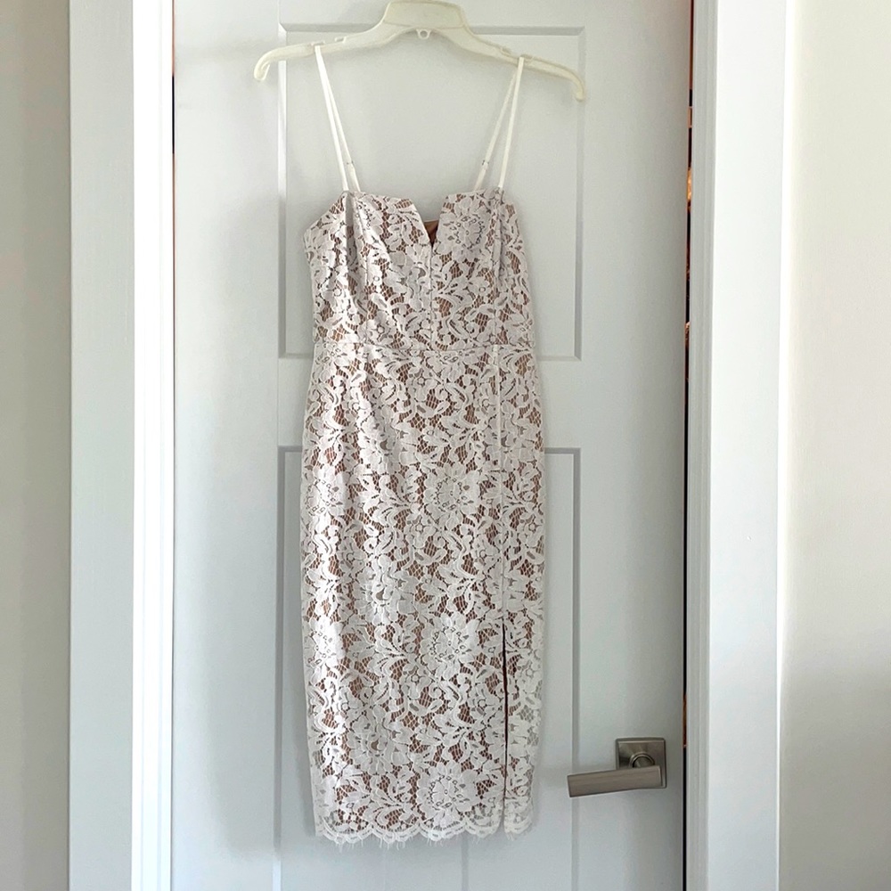 Allure White Crochet Lace Bodycon Dress